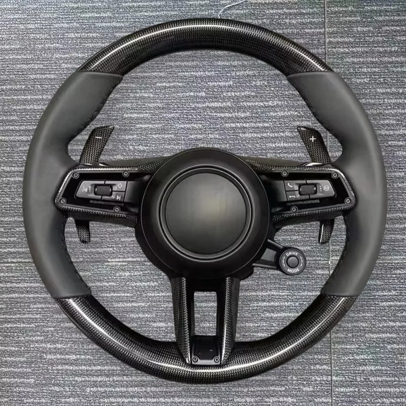 

Black Sporty Carbon Fiber Steering Wheel For Porsche Custom 911 992 997 718 Paramela Cayenne Tayneen Macan Car Accessorles