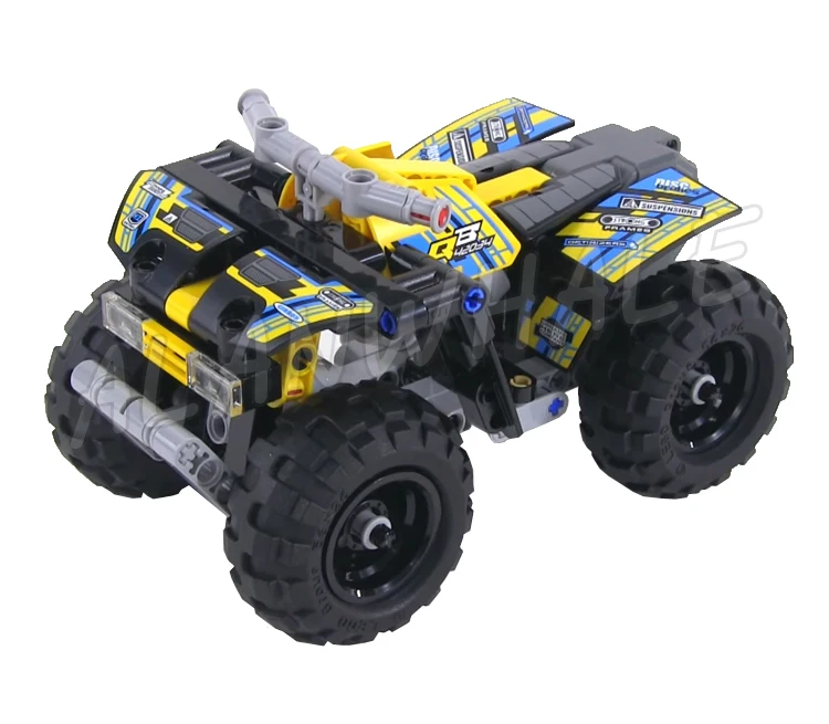 4 tipos de disjuntor de registro técnico quad bike escapamento racer interceptor off roader 3415 bloco de construção brinquedos compatíveis com modelo