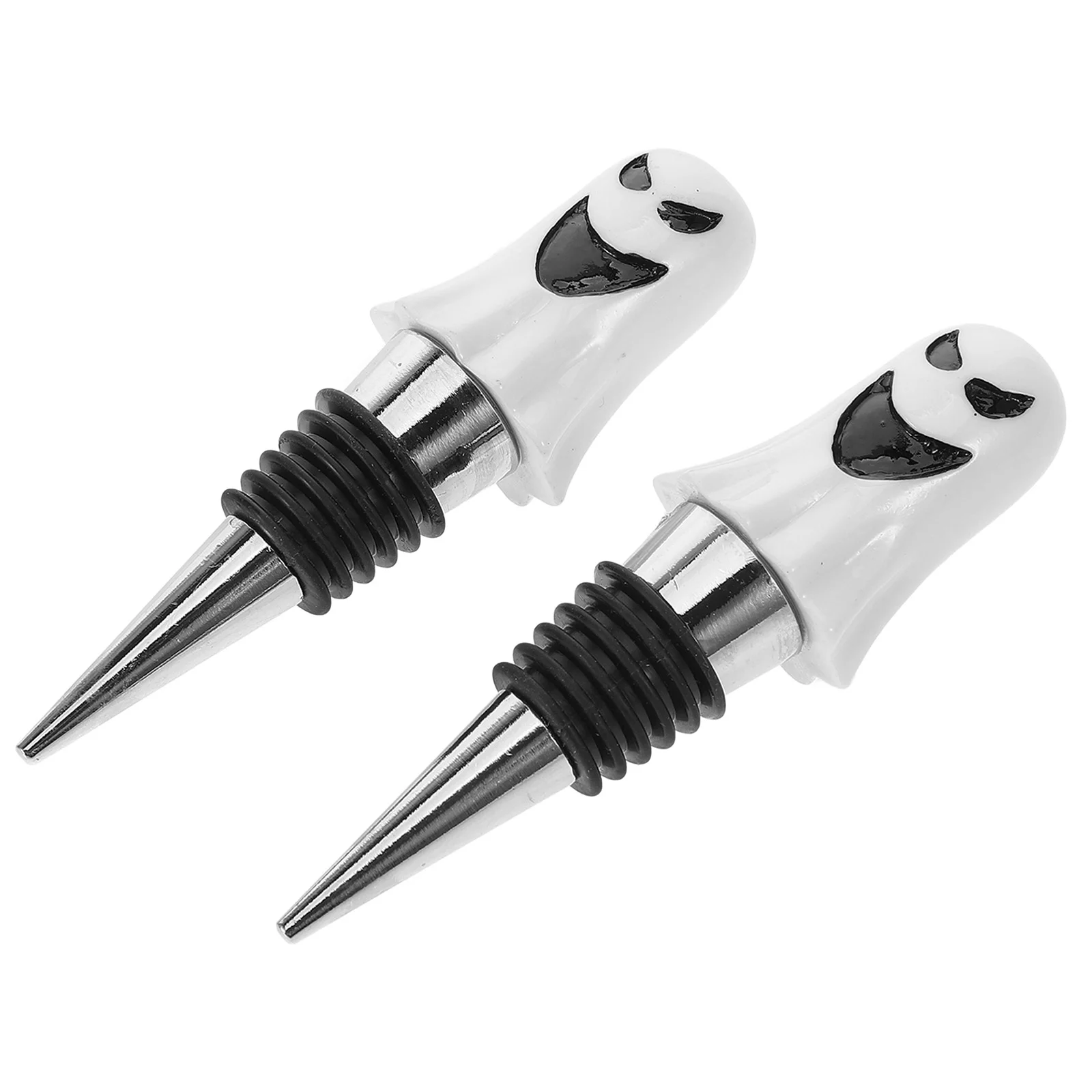 

2 Pcs Halloween Corks Accessory Reusable Bottle Plug Portable Stopper Wear-resistant Delicate Ghost Shaped
