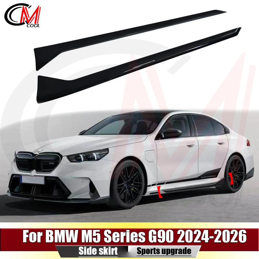 For BMW M5 Series G90 2024-2026 MP Style Side Skirts Side Bumpers ABS Gloss Black Skirts Side Skirts Upgrade Body Kit