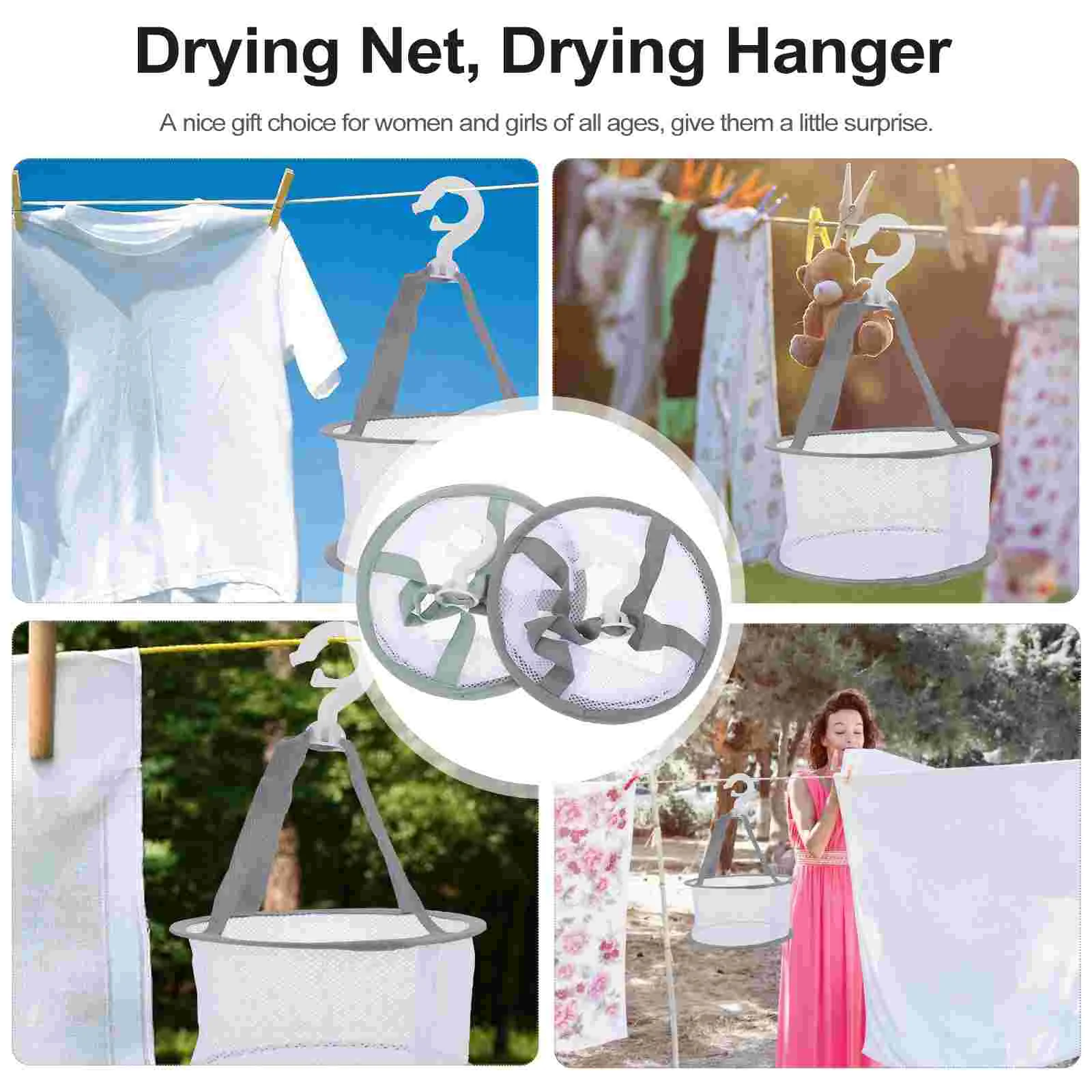 2 Pcs Powder Puff Clothes Basket Makeup Sponges Drying Hanging Hanger Net Brush Polyester Beauty Egg