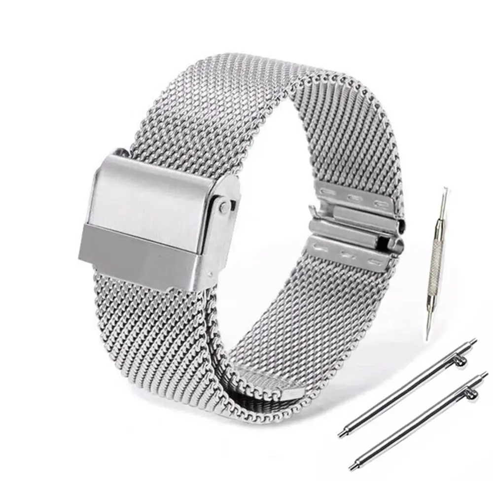 Mesh Watch Band For Seiko For DW Watch Milanese Strap 10mm 12 14 16 17mm 18 19mm 20 21mm 22mm Men Women Steel Watch Strap Tools