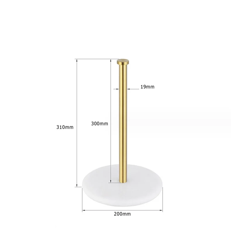 Soporte de papel de mármol nórdico para mesa de cocina, portarrollos de papel Vertical, estante de almacenamiento de envoltura de plástico