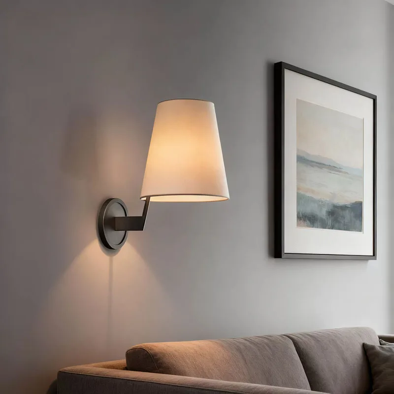 Nordic Style Living Room Wall Lamp, Post-Modern Luxury American Style Study Room Bedroom Sample Room Villa All Copper Wall Lamp