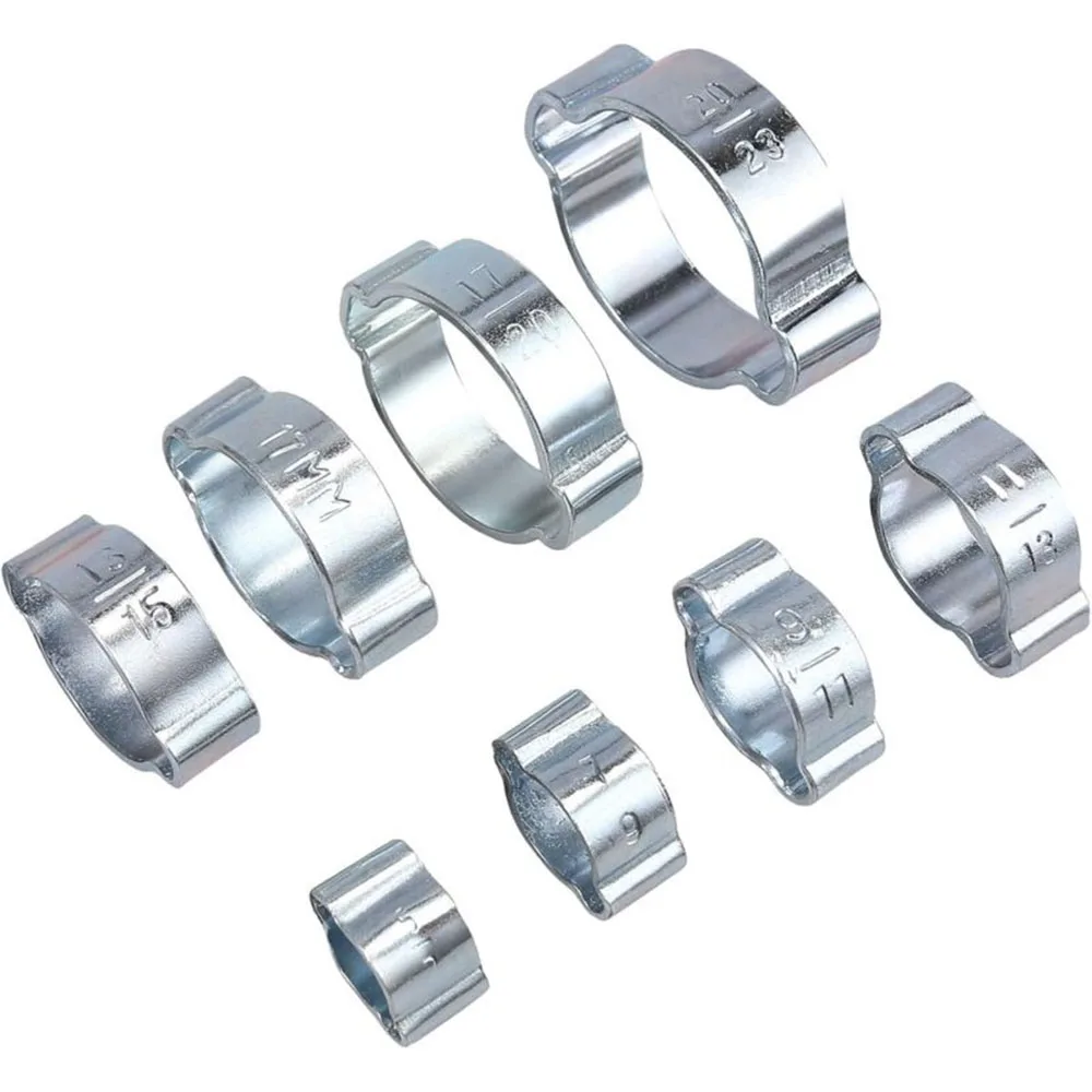 140-teiliges Sortiment Doppelohr-Schlauchklemmen - Breit Einstellbare 5-23mm Verzinkte Stahl-Doppelohr-Schlauchklemmen – Detail 3