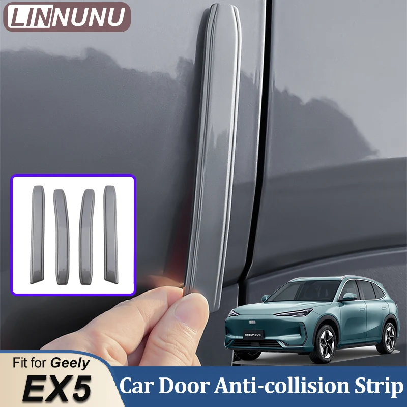 

LINNUNU For Geely EX5 Galaxy E5 Car Door Anti-collision Strip ABS Anti-Scratch Wear Resistant Protective Stickers Accessories