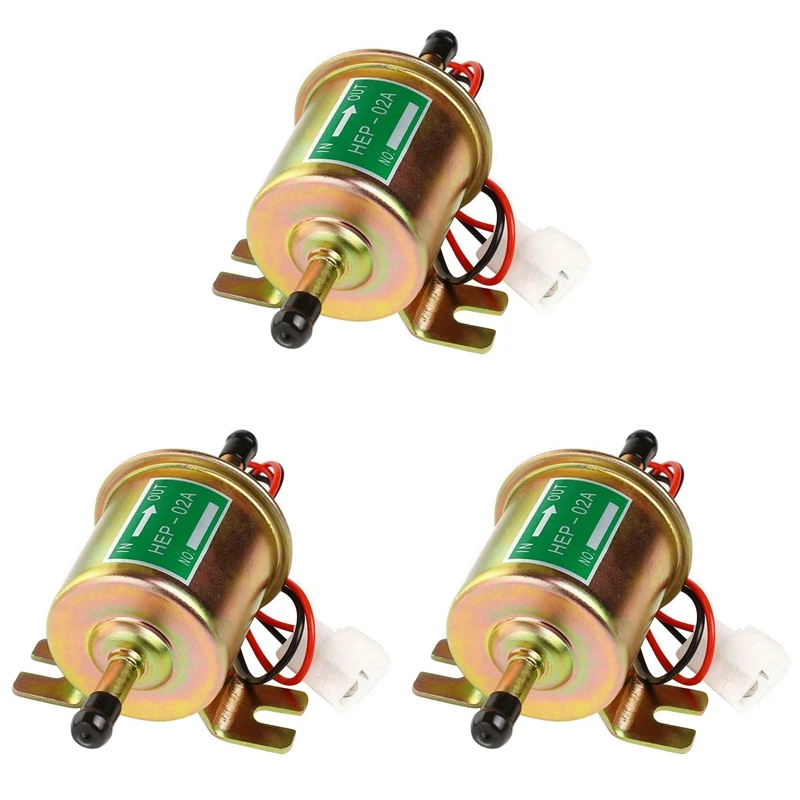 3X Universal 12V Fuel Pump HEP-02A Electric Gas Low Pressure Crude Oil Pump