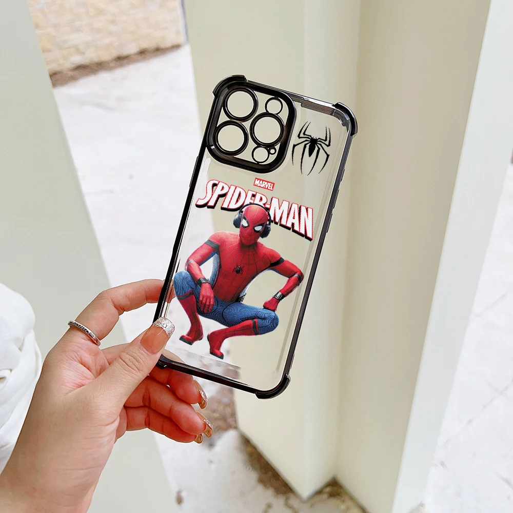 Cool Marvels Spiders-Mans Plating Case for Oppo Realme C55 C53 C30 C35 C33 C31 C15 9 7 5 5S Pro Plus 4G 5G Anti-Fall Airabag