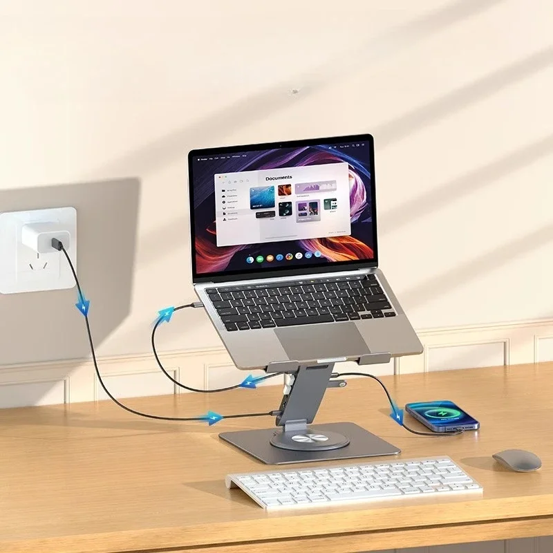 Notebook holder 360 degree rotating folding aluminum alloy material