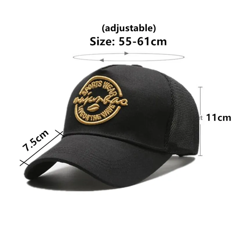 Free Shipping Summer Men's Caps Breathable Mesh Baseball Cap Bone Brands Golf Cap Adjustable Size Camping Party Hats Women's Hat