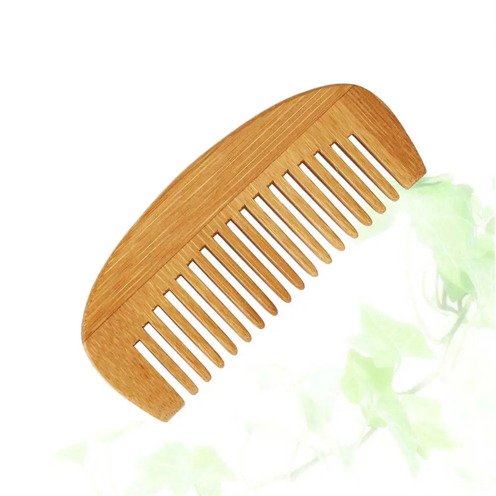 Bamboo Crescent Comb 12x5.2cm Portable Anti Static Hair Beard Comb Lightweight Travel Friendly Smooth Frizz