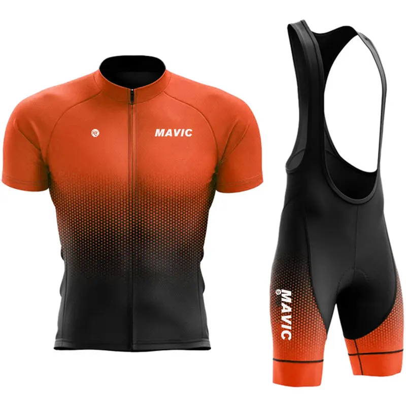 RX MAVIC-Breathable Cycling Set for Men, Short Sleeve, Road Bicycle Set, Team Training, Summer Sweatwicking Suit, New