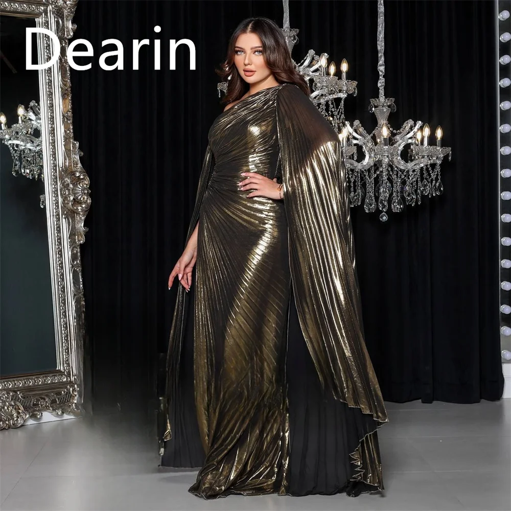 Customized Prom Dress Dearin One-shoulder Column Floor Length Skirts Stole Bespoke Occasion Dresses Evening Saudi Arabia Formal