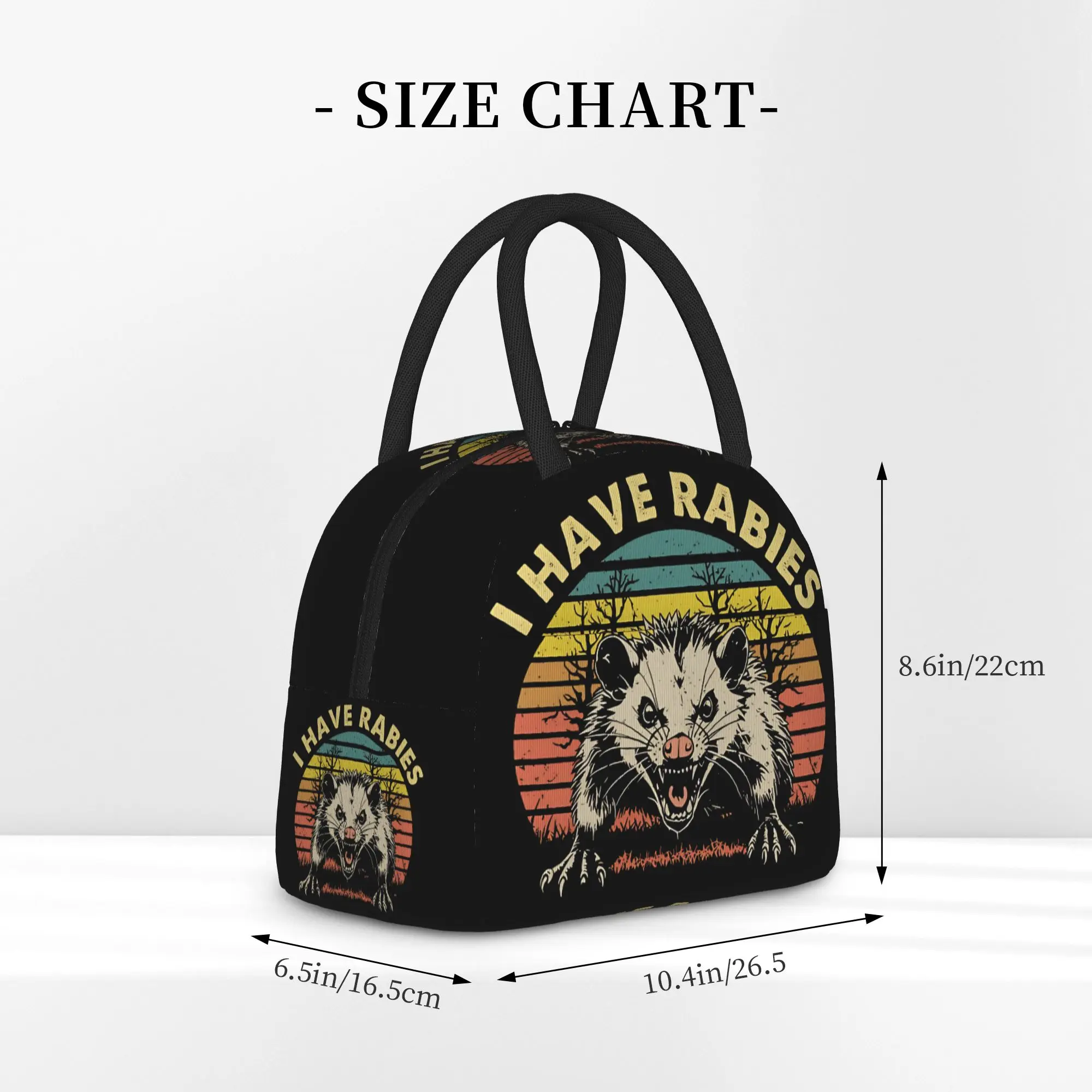 Insulated Lunch Tote Bag  I Have Rabies Opossum Unhinged Feral Meme Y2K  Cooler Thermal Lunch Food Box Lightweight For Outdoor