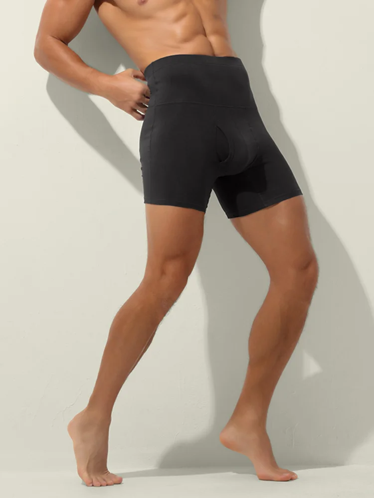 1 قطعة ملابس داخلية للرجال الرجال القطن عالية الخصر البطن حجم كبير إطالة مكافحة ارتداء الساق بالإضافة إلى الدهون الدافئة الرياضة سراويل بوكسر