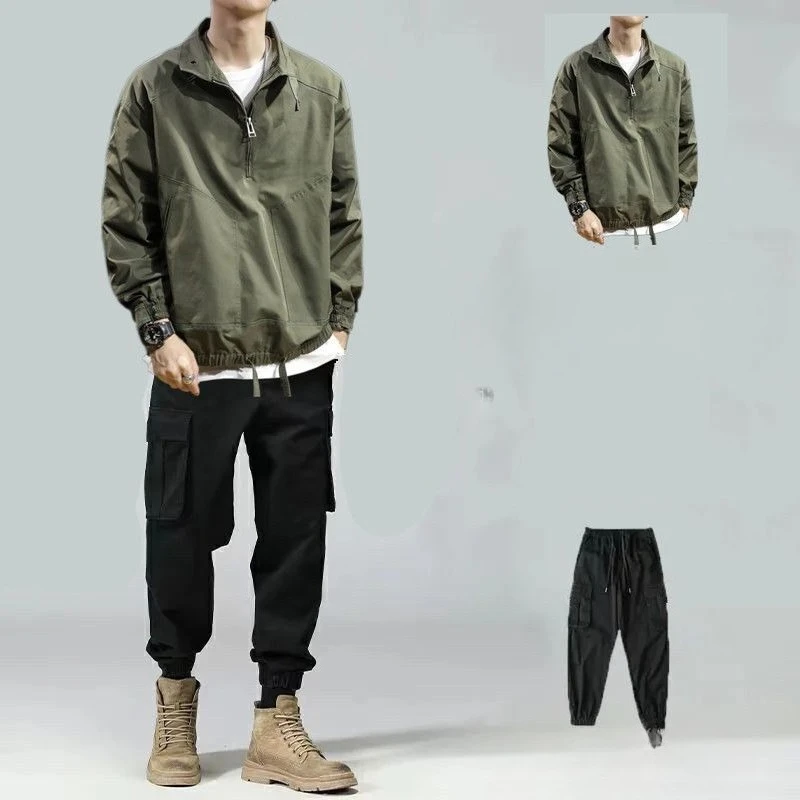 Spring Autumn New Men's Shell Jacket Coat Korean Style Trendy Stylish Casual Versatile Complete Outfit Menswear view 3
