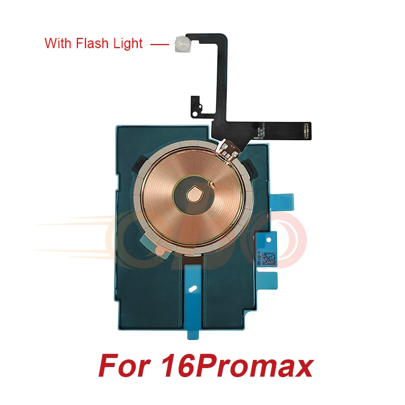 Wireless Charging Coil Sticker With Flash light Flex Cable For iPhone 14 15 16 Plus Pro Max Promax Wireless Charger Repair (1PC) image 5