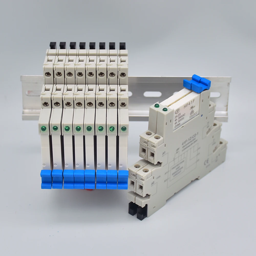 1SZT Ultracienki przekaźnik wysokiej częstotliwości DIN z diodą LED 6A 1CO Przekaźnik 41F-1Z-C2-1 HF41-F-24-ZS 5V 12V 24V