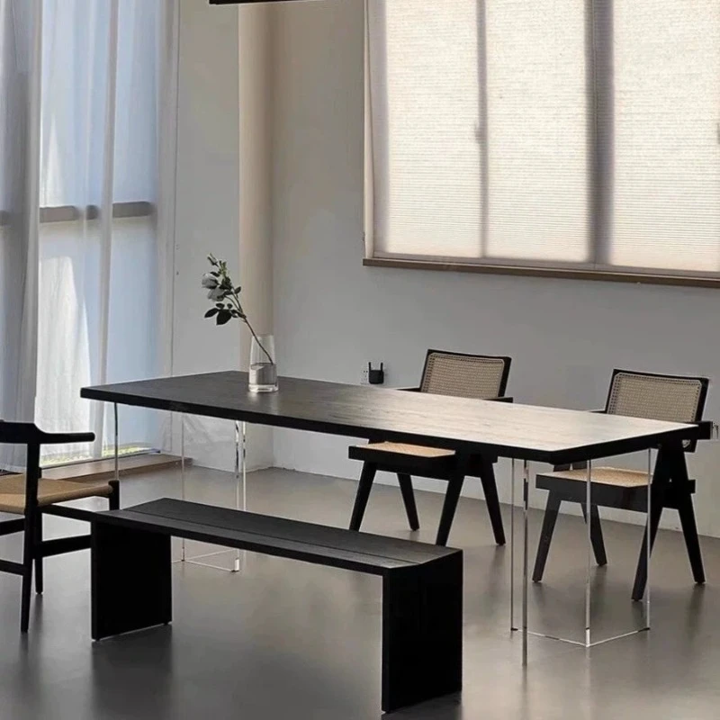 

Акриловый подвесной стол для еды, настольный компьютерный стол, двойной офисный стол ваби Sansafeng, обучающий стол для киберспорта