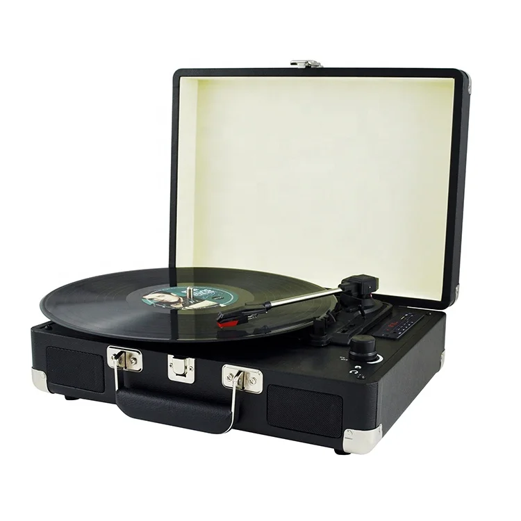 

2025 hot sale Factory Suitcase Manufacturer Wholesale Unique Retro Vinyl Multifunction Record Player Turntable Vinyl Record Play