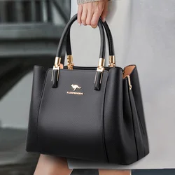 Sac à bandoulière en cuir de grande capacité pour femme, créateur de luxe, 3 couches, initié, sacs à main pour femme, marque shopper, fourre-tout Messenger, 2024