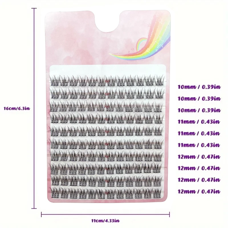 120pcs Natural Looking Individual Cluster Eyelashes, Wispy Cross Lashes Fishtail Design, Soft And Lightweight, Perfect For Daily