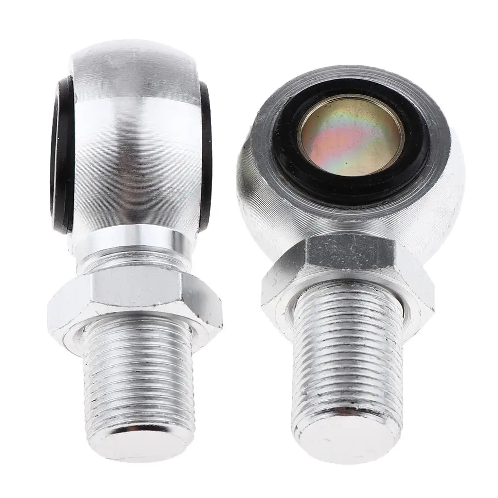 2pcs Custom Motorcycle Shock Absorber Rear Suspension Round Eye Adapters 14mm Sliver