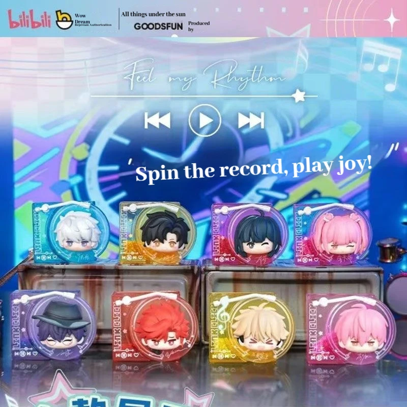 Link Click Anime Rotation Musik Schallplatte Maschine Blind Box Designiert Kühlschrank Aufkleber Anime Peripherie Rucksack Anhänger