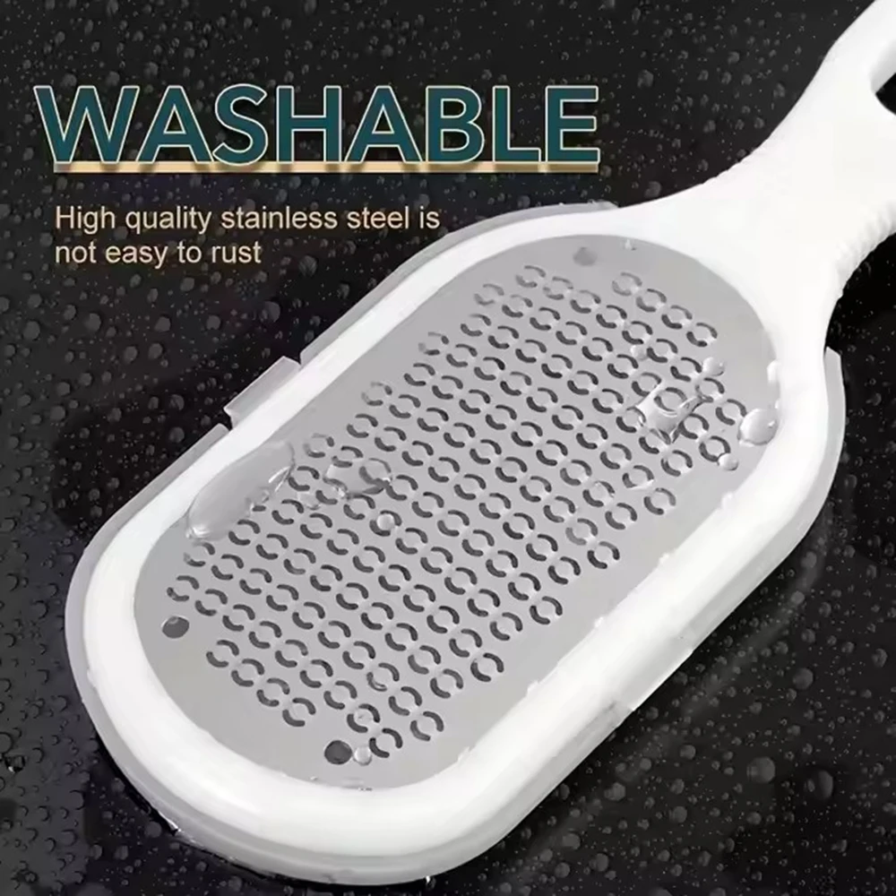 ملف القدم مزدوج الجانب المهنية الفولاذ المقاوم للصدأ ملف القدم الكالس مزيل قدم عرموش أداة العناية بالقدم مع غطاء #2