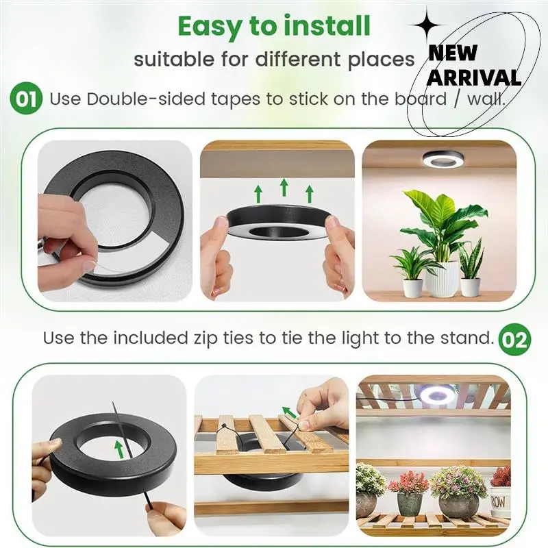 Y50A-Grow Lights per piante da interno, 144 LED Lampada per coltivazione di piante a spettro completo, 5 V/3 A sotto l'armadio Lampada per coltivazione