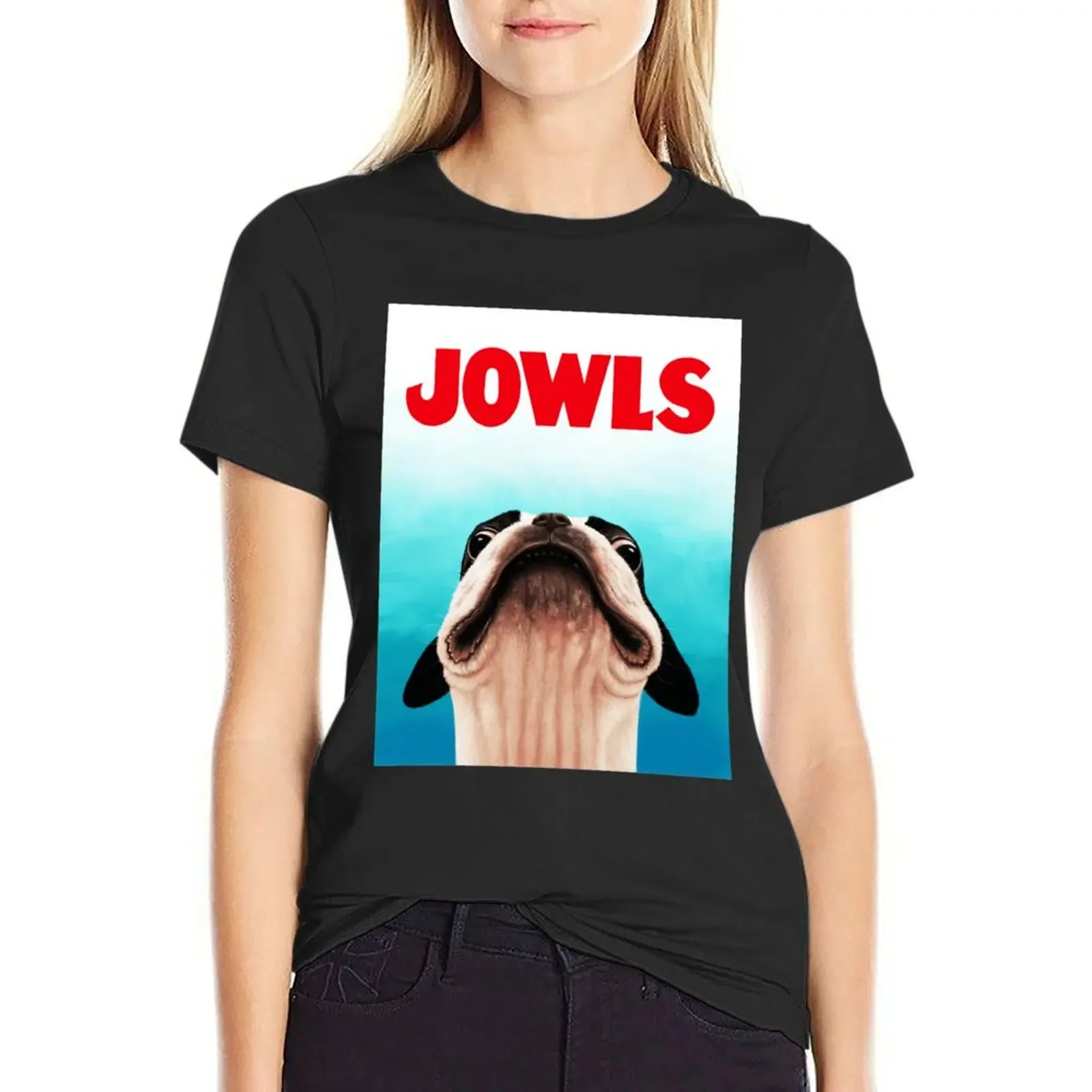 

Jowls Boston Terrier poster Classic . T-Shirt plus sizes new edition female Women's cotton t-shirt
