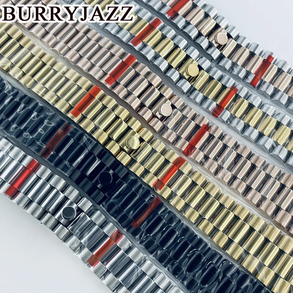 بورجاز-سوار ساعة من الستانلس ستيل ، قابل للطي ، فضي ، ذهبي ، وردي ، ذهبي ، أسود ، مناسب لعلبة الساعة ، 20: 36 إبزيم ، 40: