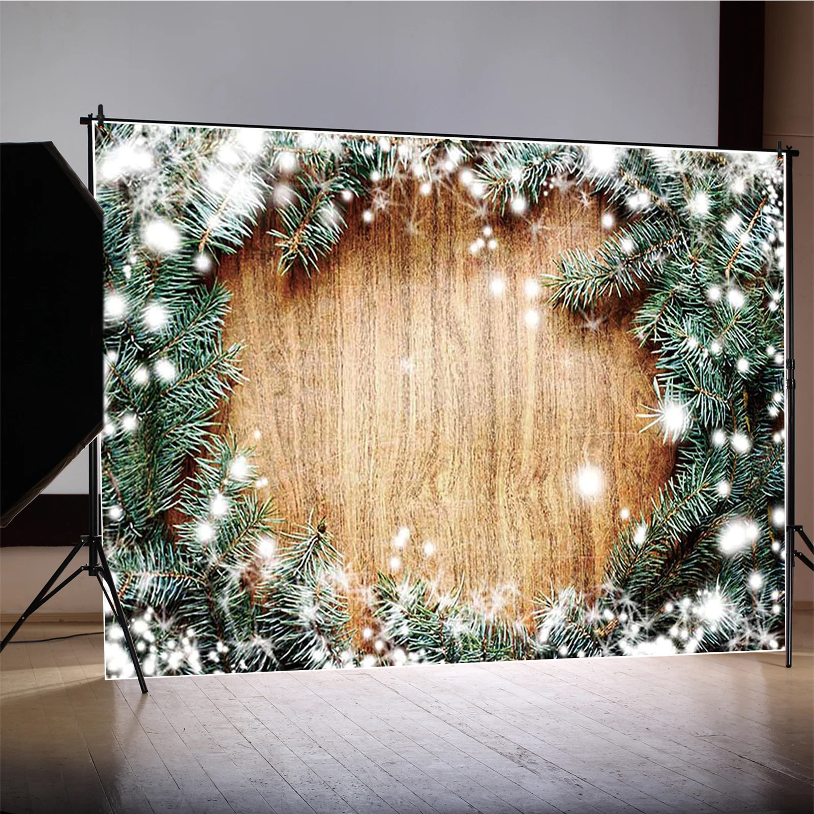 MOON.QG – arrière-plan joyeux noël, cadeaux alimentaires, arrière-plan de pin pour photographies, accessoires de photographie, Festival bébé Photozone