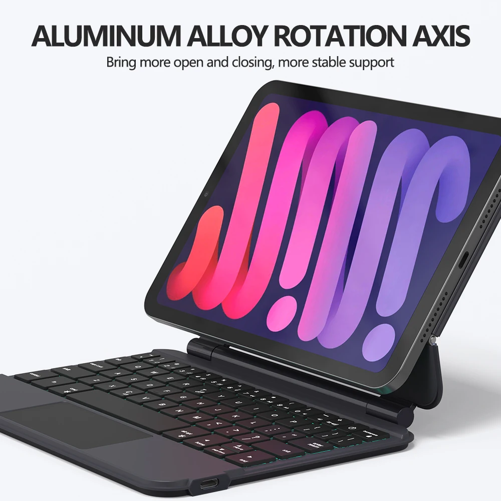 GOOJODOQ Magic Keyboard Case for iPad Mini 6 6th Generation Floating Cantilever Stand Multi-Touch Trackpad for iPad Mini 6