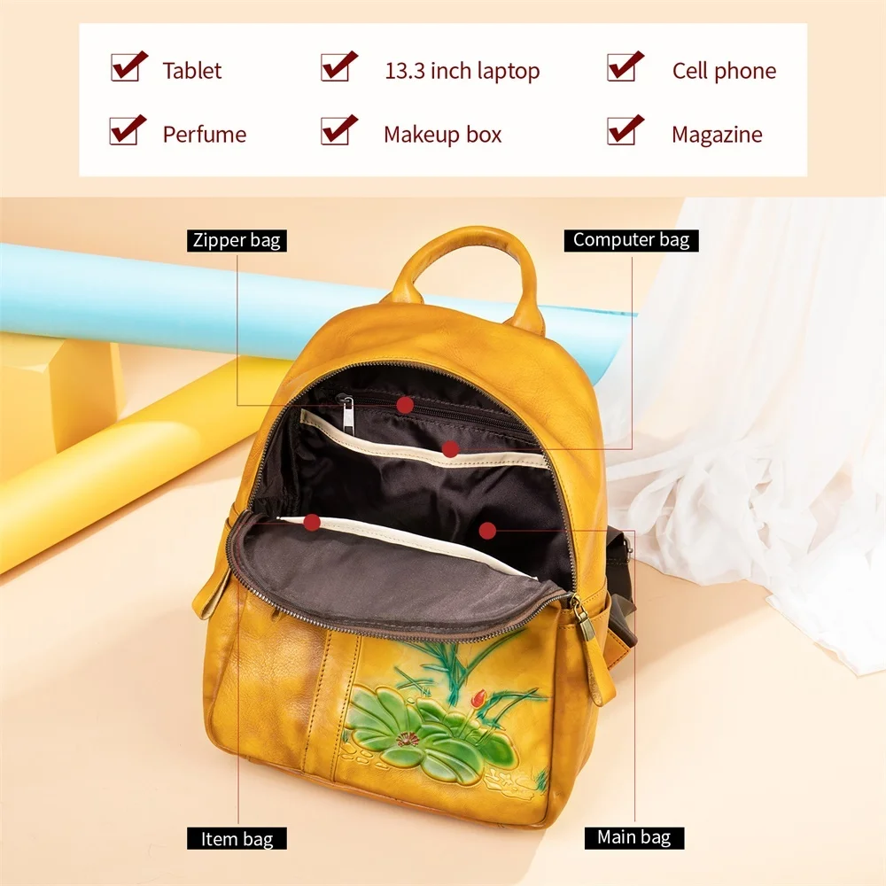 Shoulder Backpack Women Bag Travel Knapsack Woman Embossed Female s For School Teenagers Girls Student C731