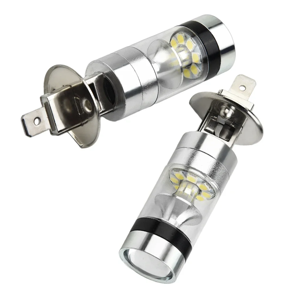 2pcs Car Headlight Bulbs H1 100W LED White 12V-24V 20-For Projector Fog Driving DRL Light Bulb 6000K Car Accessories