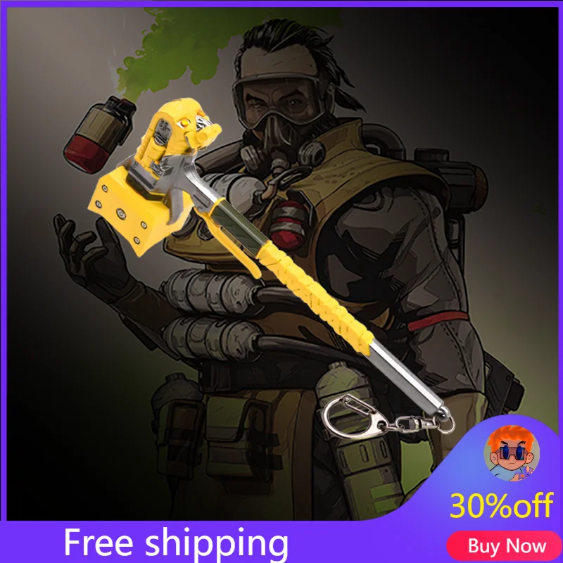 

15cm Keychain Apex Legends Heirloom Caustic Death Hammer Game Swords Anime Weapon Figure Backpack Desktop Display Gift Toy