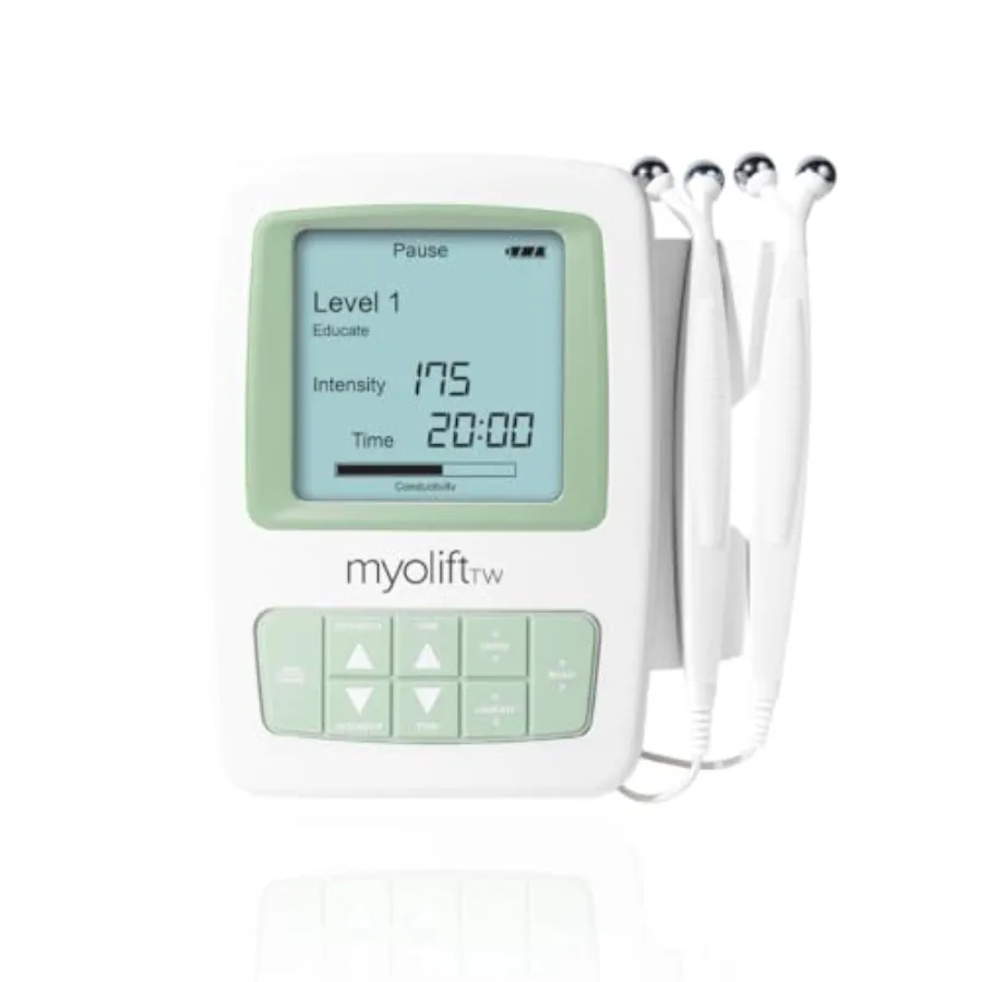 

Аппарат для микротоковой терапии MyoLift TriWave для лифтинга и тонизирования лица с проводящими гелевыми насадками-масками, технология 3-х волновых режимов для кожи