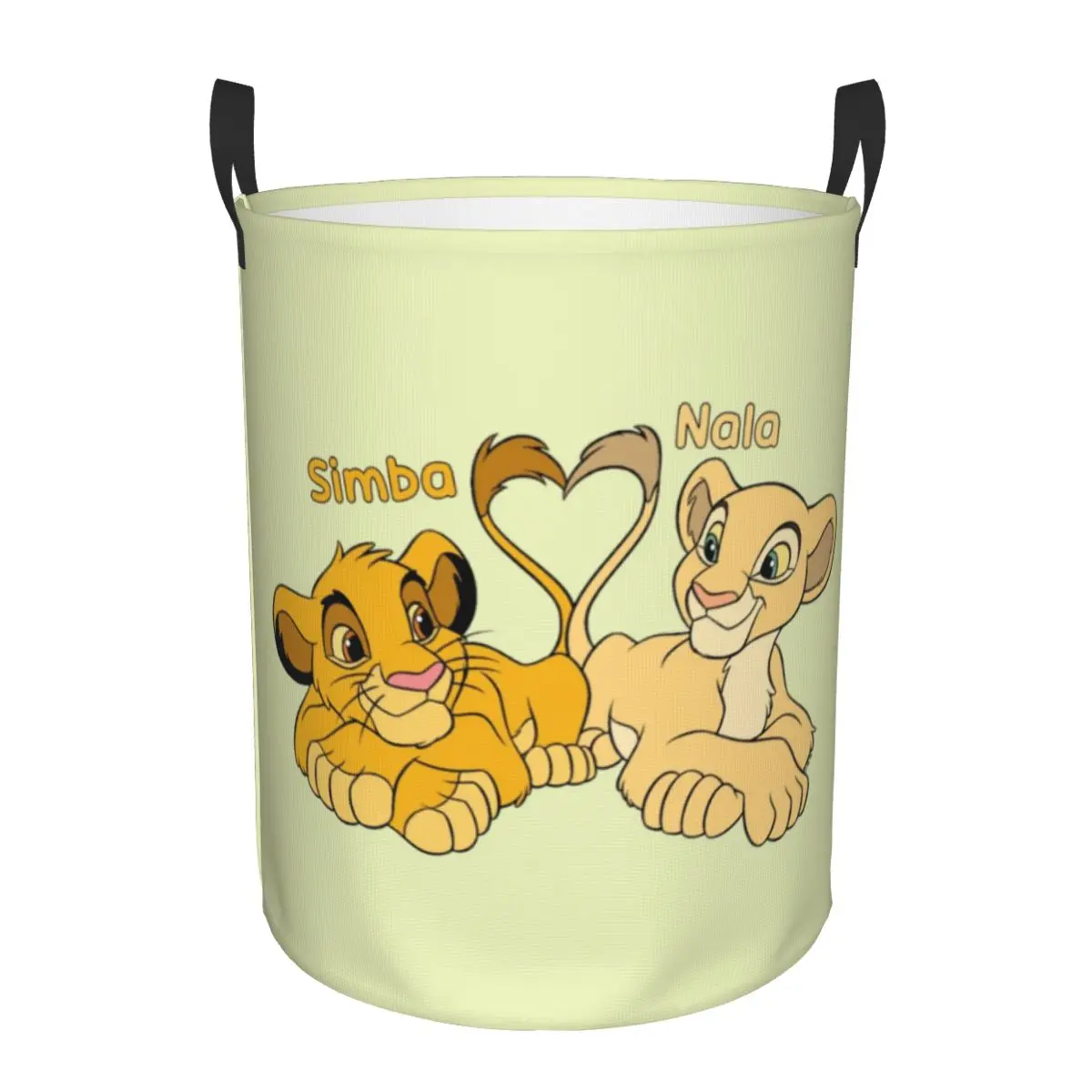 Customized Simba And Nala Cartoon Laundry Basket The Lion King Hakuna Matata Clothes Toy Hamper Storage Bin for Kids Nursery