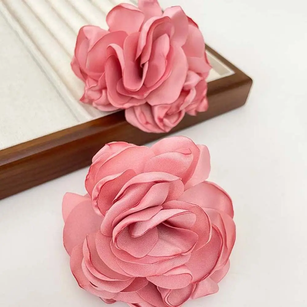 Korean Style Jisoo Flower Ring Shake Flower Prop Opening Adjustable Cloth Flower Rings Pink Jewelry Accessories