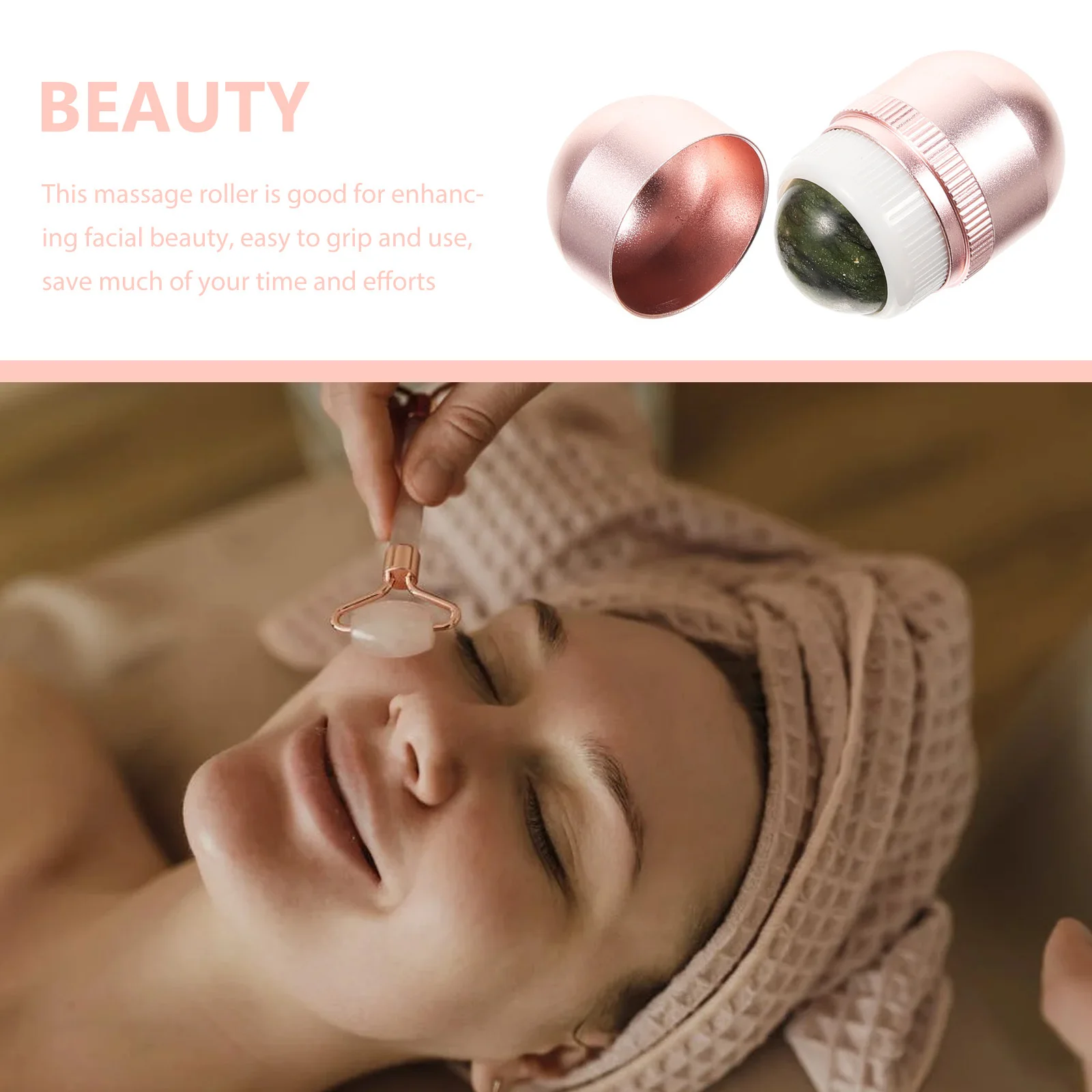 Rullo per massaggio viso da donna Strumento portatile per la cura della pelle Miglioramento dell'elasticità Anti gonfiore Uso confortevole Strumento per il viso Cura della pelle