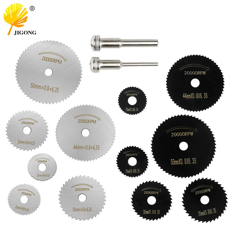 金属カッター用ミニhss丸鋸刃,切削工具セット,木材切断ディスク,切断スピンドル,8個
