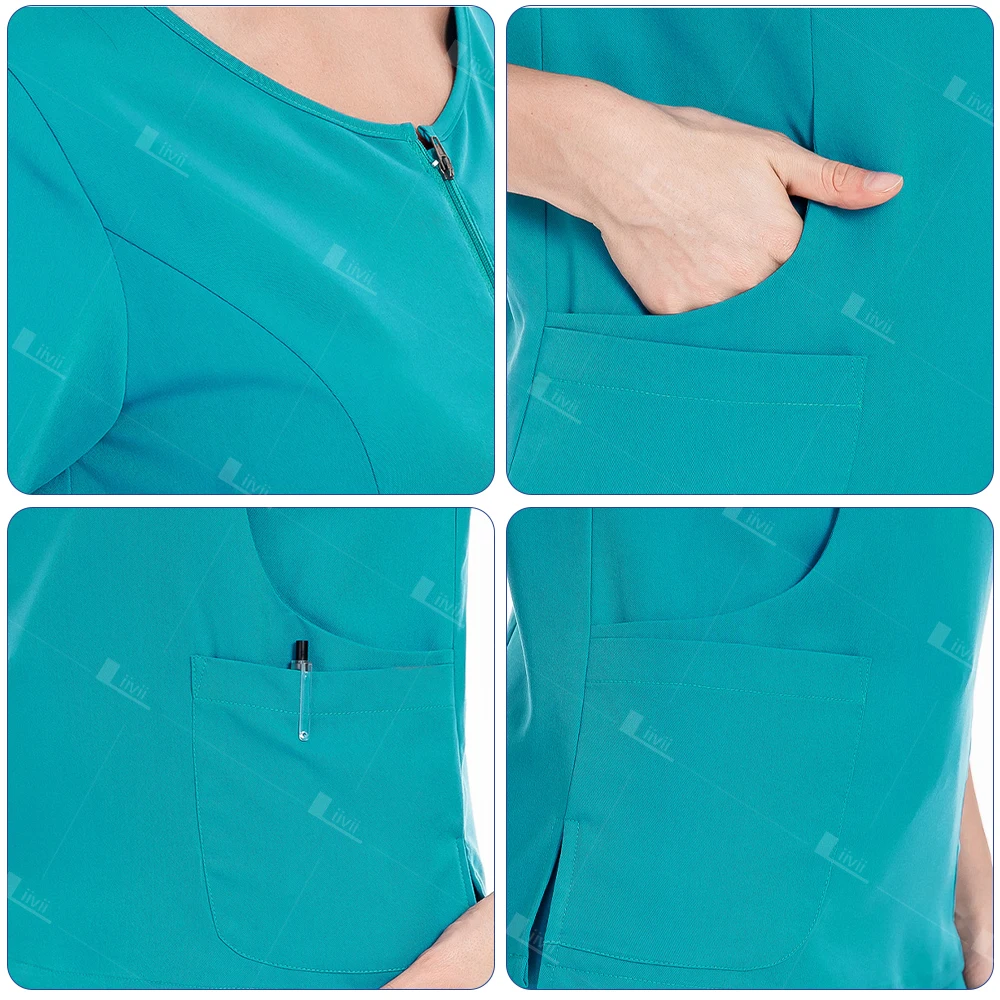 Uniforme Médico Elastic Scrub Set, Tops cirúrgicos hospitalares, Calças, Enfermeira Enfermagem Workwear, Roupas para médicos, Acessórios médicos