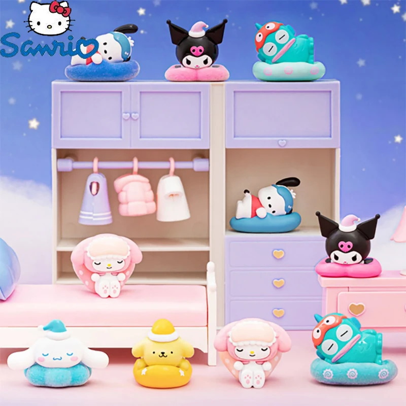 Sanrio Sweet Dream Figure Cinnamoroll My Melody Kuromi Pompom Purin Pochacco Hanyodon Mini Action Figurine Model Doll Toys Gift