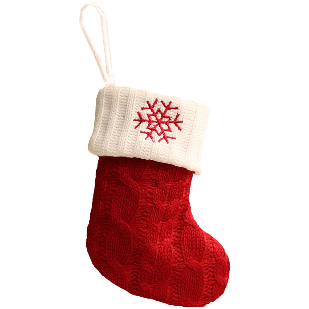 

Christmas Stocking Christmas Tree Hanging Ornament Snowflake Pattern Xmas Gift Bag Xmas Party Decoration Holiday Stocking