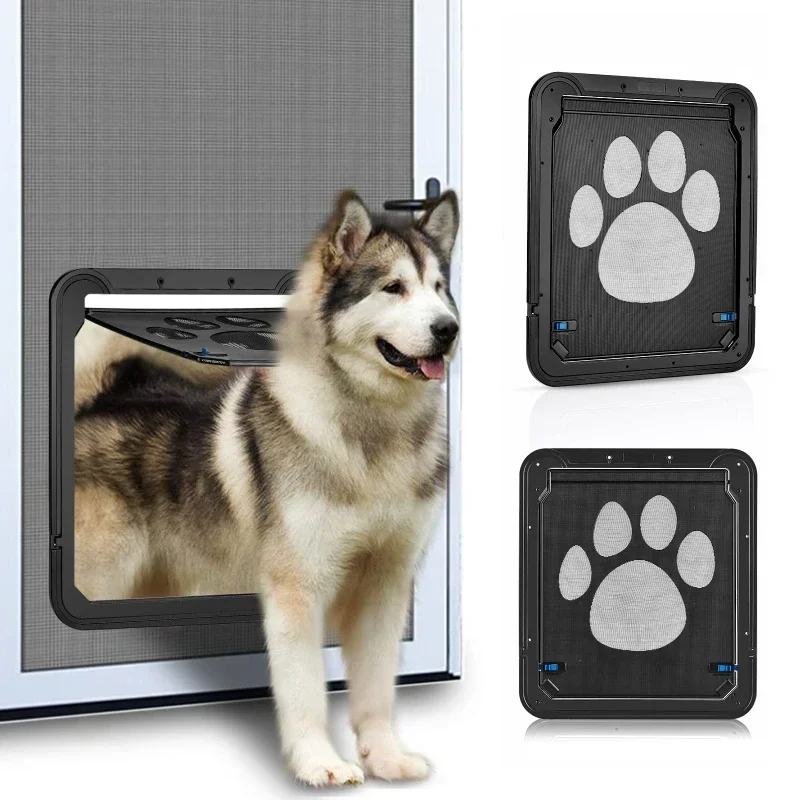 Puerta para mascotas, pantalla magnética bloqueable segura para exteriores, perros, gatos, ventana, puerta, casa, entrada libre, jardín, valla para perros, fácil instalación