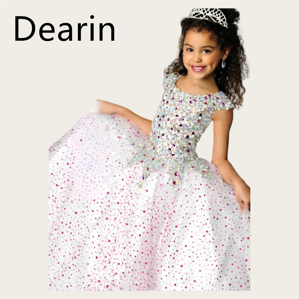 

Dearin Halter A-line Floor length Skirts Fold Draped Tulle Flower Girl Dresses