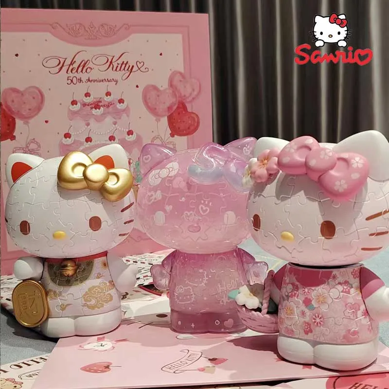 

3D-головоломка JP Sanrio, Hello Kitty Series, 3D игрушки, 50-я годовщина, головоломка Сакура, Hellokitty, аниме, экшн-фигурка, подарок для девочек