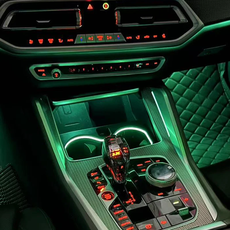 LED Cup Holder Frame For BMW X5 X6 X7 5 Series G30 G38 G20 G05 G06 G07 X3 X4 G01 G02 Ambient Light Car Interior Mouldings