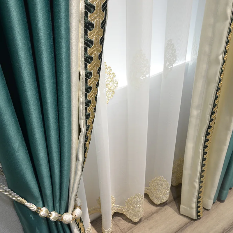 

Высококачественная Северная Пользовательская роскошная современная минимализм с вышивкой, кружевная оконная занавеска, тюль M1713
